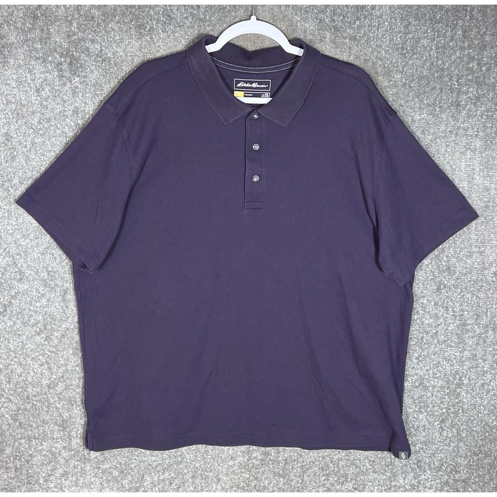 Eddie Bauer Travex Polo Shirt Mens Size 2XL Purple Short Sleeve Casual Preppy